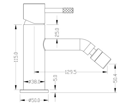 Смеситель для биде Boheme Uno 466-BCR Черный матовый Хром