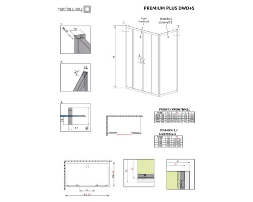 Душевая дверь Radaway Premium Plus DWD 160 профиль Хром стекло прозрачное