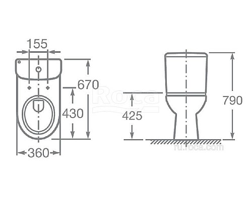 Унитаз-компакт Roca Access 34P23800Y с горизонтальным выпуском