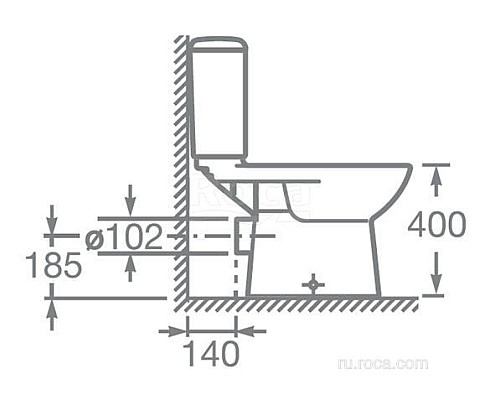 Унитаз-компакт Roca Access 34P23800Y с горизонтальным выпуском