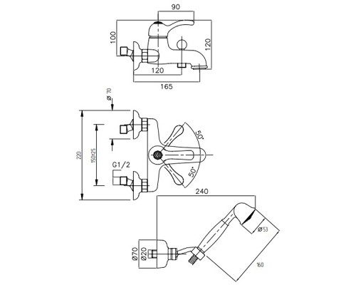 Смеситель для ванны Migliore Lem Swarovski 18890 Золото
