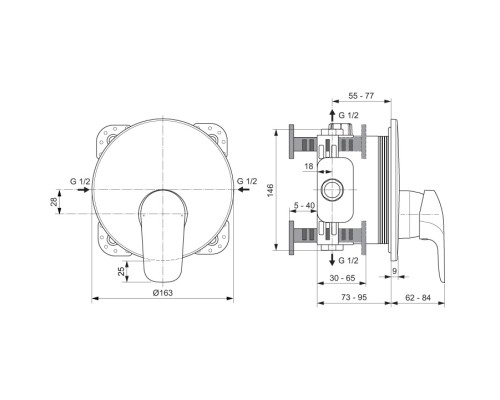 Смеситель для душа Ideal Standard Ceraflex A6724AA Хром