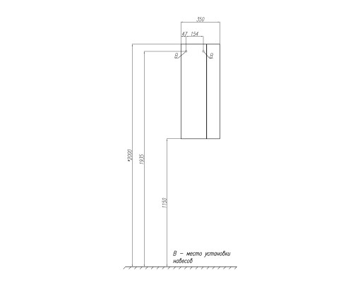 Подвесной шкаф Aquaton Терра 35 1A247103TEKA0 Дуб кантри Антрацит