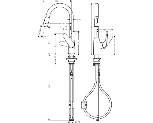 Смеситель для кухни Hansgrohe Focus M42 71800000 Хром