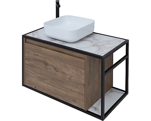 Тумба под раковину Aquanet Nova Lite Loft 90L 261660 подвесная Дуб рустикальный