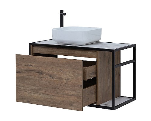 Тумба под раковину Aquanet Nova Lite Loft 90L 261660 подвесная Дуб рустикальный