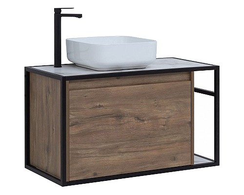 Тумба под раковину Aquanet Nova Lite Loft 90L 261660 подвесная Дуб рустикальный