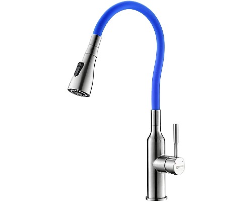 Смеситель для кухни Lemark Expert LM5082S-Blue Хром матовый Синий