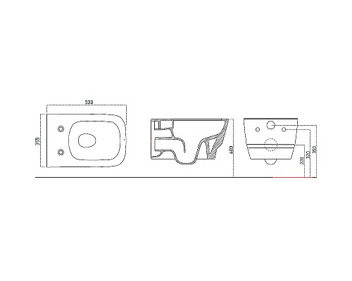 Унитаз Boheme Bello 971-B подвесной Черный матовый без сиденья