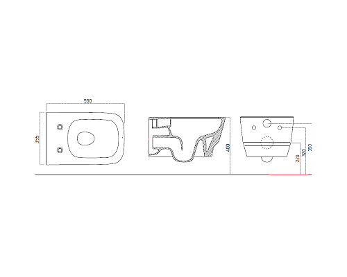 Унитаз Boheme Bello 971-B подвесной Черный матовый без сиденья