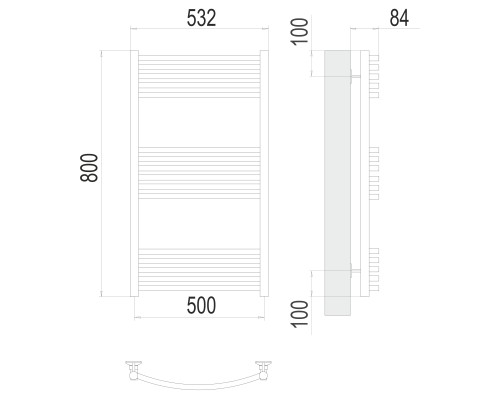 Полотенцесушитель Terminus Стандарт Классик П16 500х800