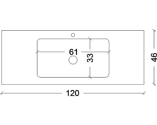 Столешница моноблок Armadi Art Vallessi 120 глянец белая керамика