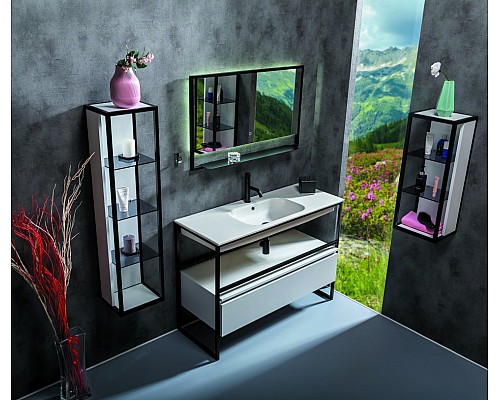 Столешница моноблок Armadi Art Vallessi 120 глянец белая керамика