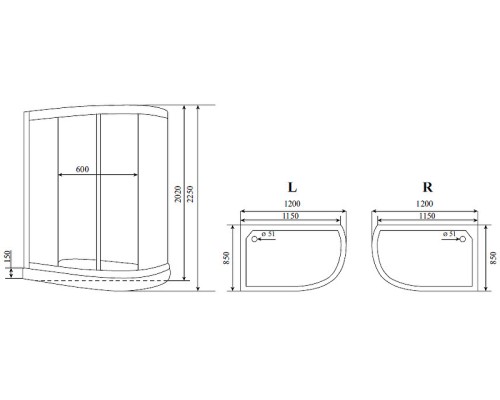 Душевая кабина Timo Standart 120x85 без гидромассажа