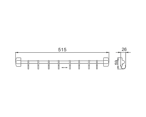 Вешалка для полотенец Haiba HB209-8 Хром