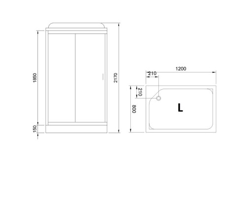 Душевая кабина Royal Bath HP 120х80 стекло матовое задняя стенка Белая