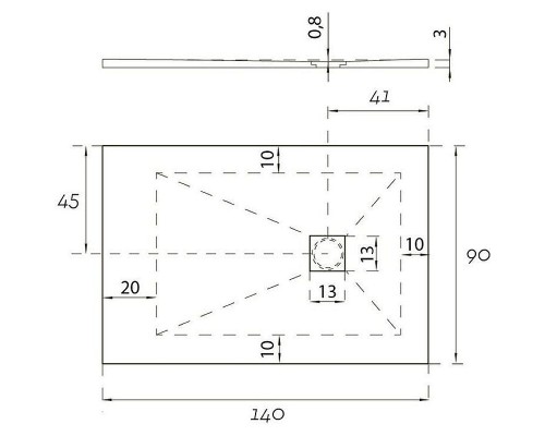 Душевой поддон из искусственного камня Aquanet Pleasure 140x90 Черный