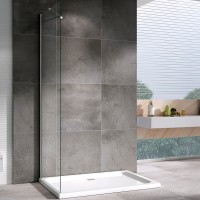 Душевая стенка Abber Zart 90x195 S91 профиль Хром стекло прозрачное