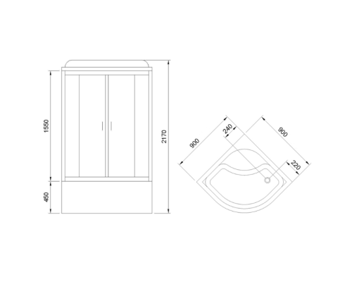 Душевая кабина Royal Bath BK 90x90 без гидромассажа