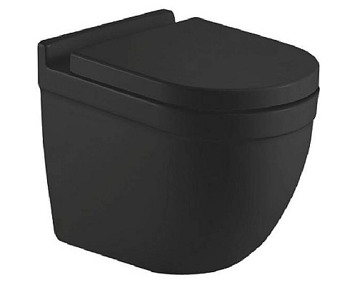 Унитаз CeramaLux 2198MB подвесной Черный матовый с сиденьем Микролифт