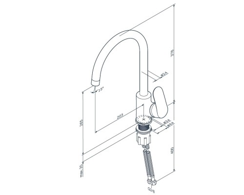 Смеситель для кухни AM.PM Like F8007133 378 мм