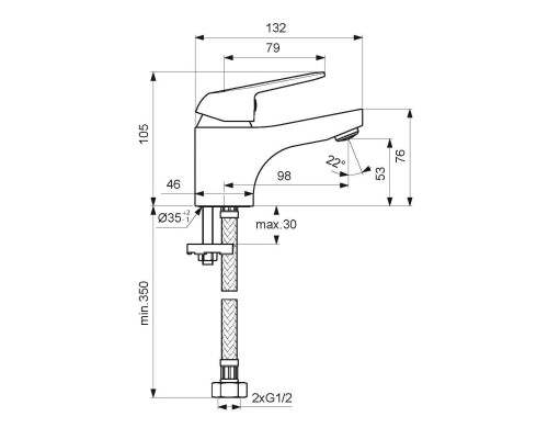 Смеситель для раковины Vidima Fine BA384AA Хром