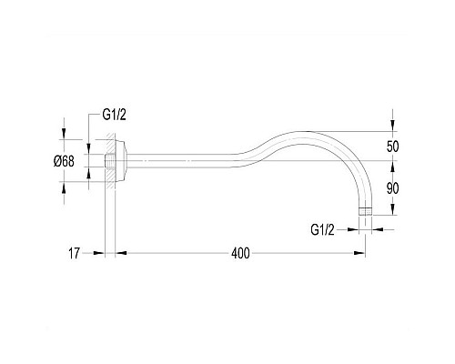 Кронштейн душевой настенный Omnires ARMANCE хром