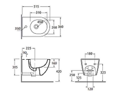 Биде Azzurra Comoda CMBIS000000MBI/(COM 500/SOSP bi)*1 подвесное Белое