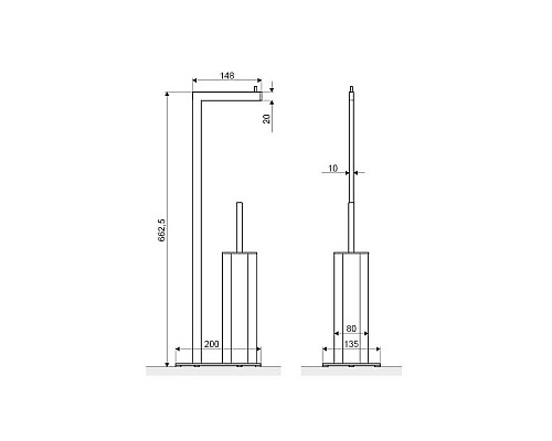 Ершик напольный с бумагодержателем Excellent Riko хром
