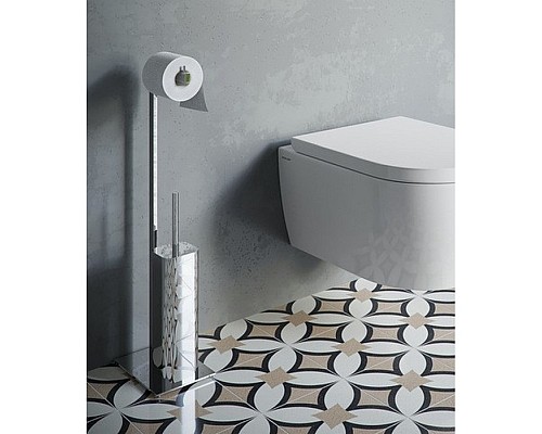 Ершик напольный с бумагодержателем Excellent Riko хром