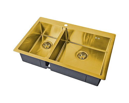 Кухонная мойка ZorG Steel Hammer 78 SH 78-2-51-R BRONZE Бронза
