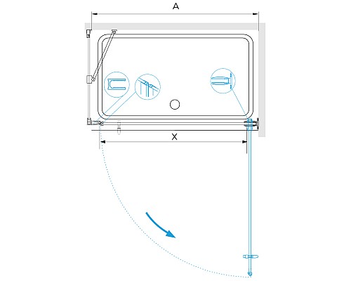 Душевой уголок RGW Hotel HO-045B 70х120 350604572-014 профиль Черный стекло прозрачное
