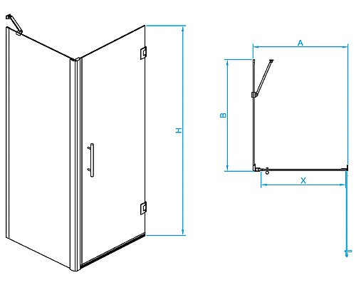 Душевой уголок RGW Hotel HO-045B 70х120 350604572-014 профиль Черный стекло прозрачное