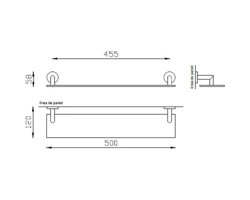 Стеклянная полка Nofer Line 16515.B Хром глянцевый