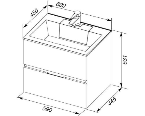 Тумба с раковиной Aquanet 00213095