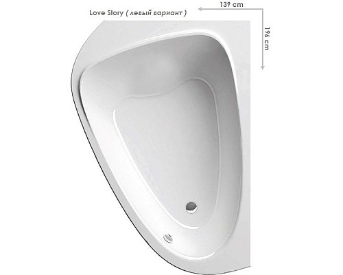 Акриловая ванна Ravak LOVE STORY II C751000000 L белая