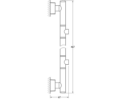 Штанга для 2-х аксессуаров (хром) FBS ESP 077 47 см