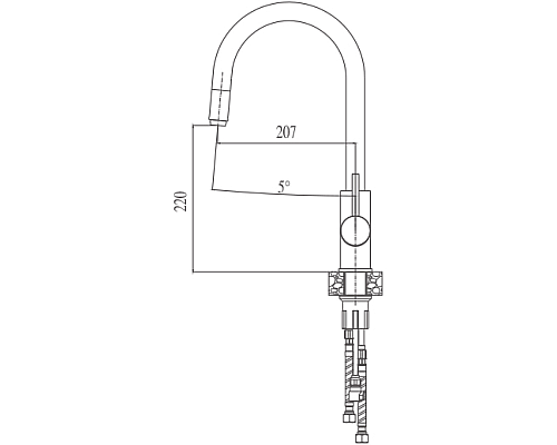 Смеситель для кухни Haiba HB70304-5 Нержавеющая сталь
