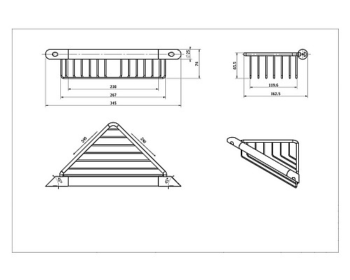 Поручень Black&White Swan SN-2155 с полкой