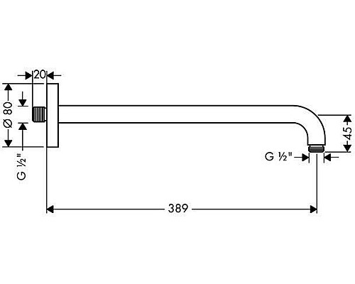 Держатель для верхнего душа Hansgrohe 27413000