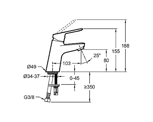 Смеситель для раковины Jacob Delafon Lucien E20849-CP Хром