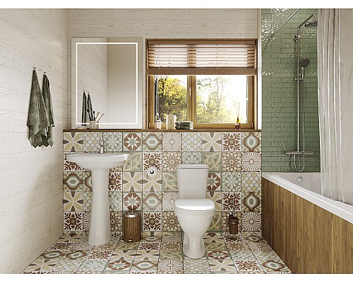 Унитаз компакт Santeri Pro 1.P215.5.S00.00B.F с бачком и сиденьем