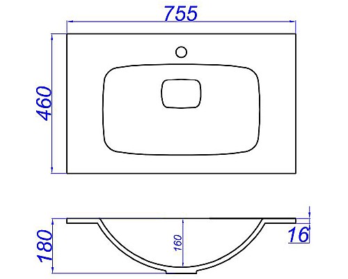 Раковина Aqwella Malaga 75 Mal.75.04.D Белая