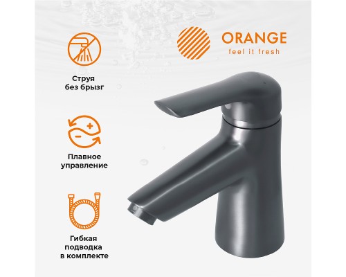 Смеситель для раковины Orange Tony Графит