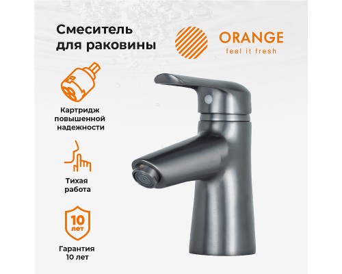 Смеситель для раковины Orange Tony Графит