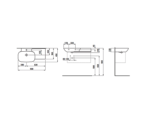Овальная раковина Laufen Ino 8.1330.2.000.104.1