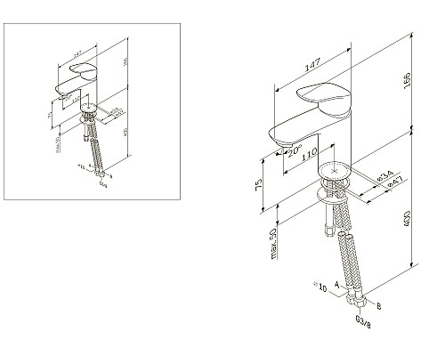 Смеситель для раковины AM.PM Like F8093016 166 мм