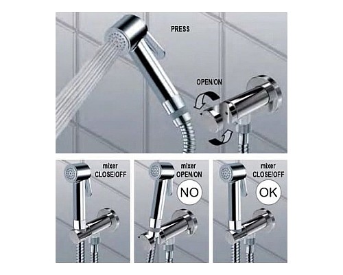 Гигиенический душ со смесителем Bossini Nikita E37008B.030 Хром