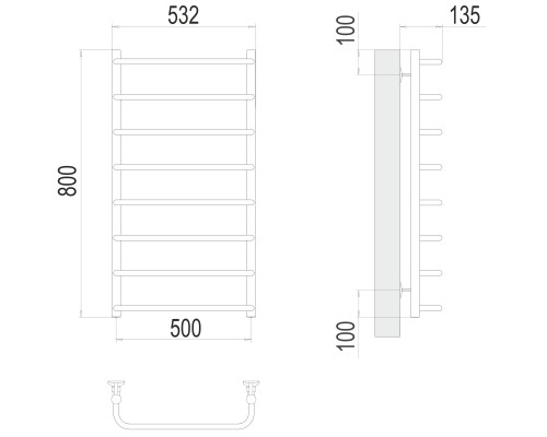 Полотенцесушитель Terminus Эконом Стандарт П8 500х800