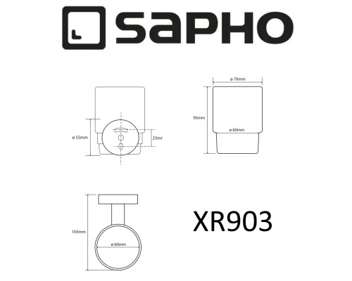 Стакан для зубных щеток Sapho X-round XR903 Хром